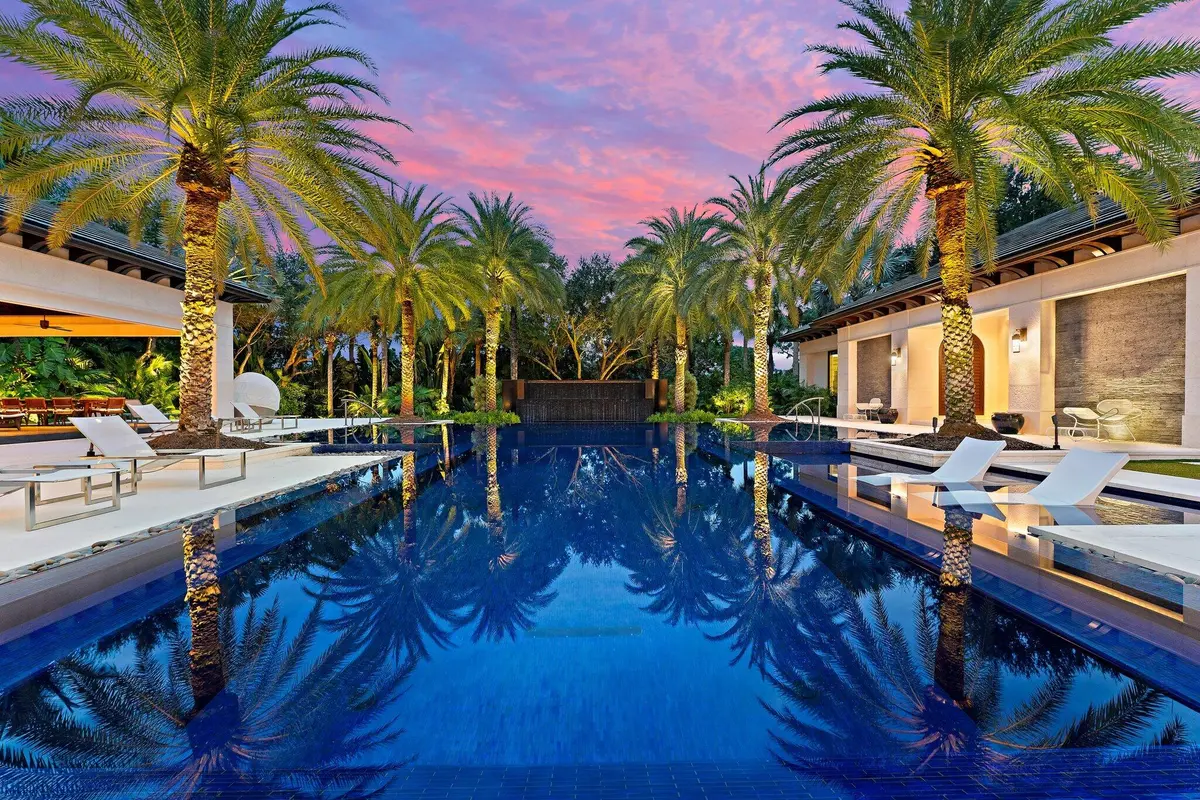 View Across Pool to Golf at 211 Bears Club Drive, Jupiter