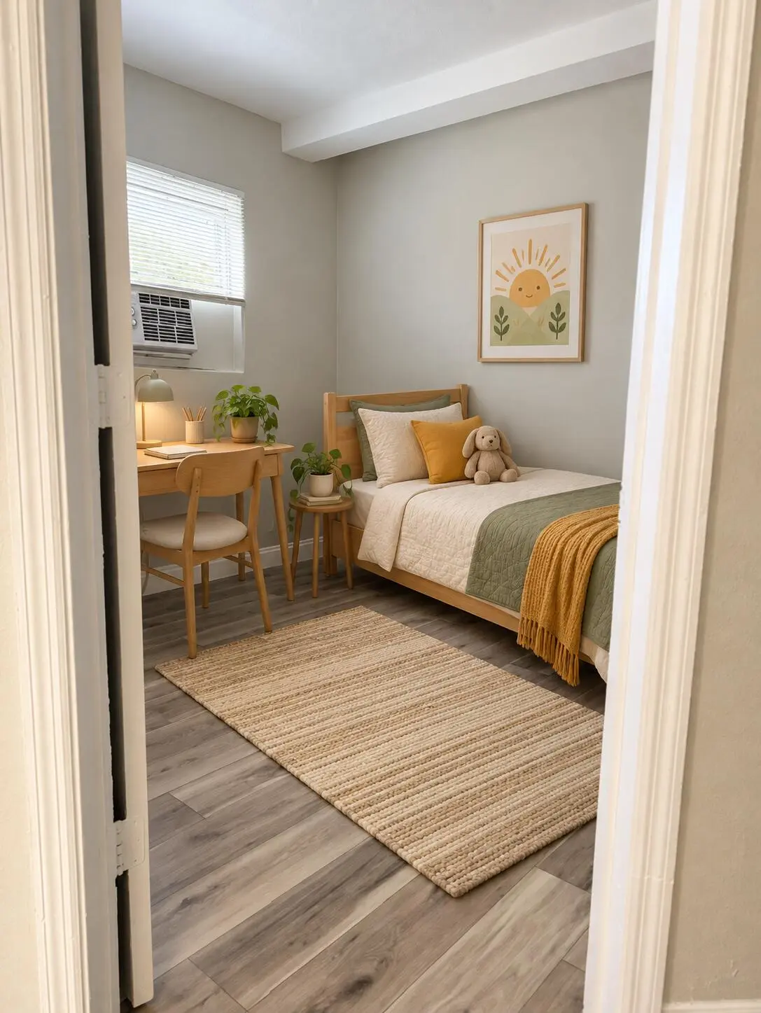 Cozy child's bedroom with study nook at 1200 N Sapodilla Avenue 1, West Palm Beach