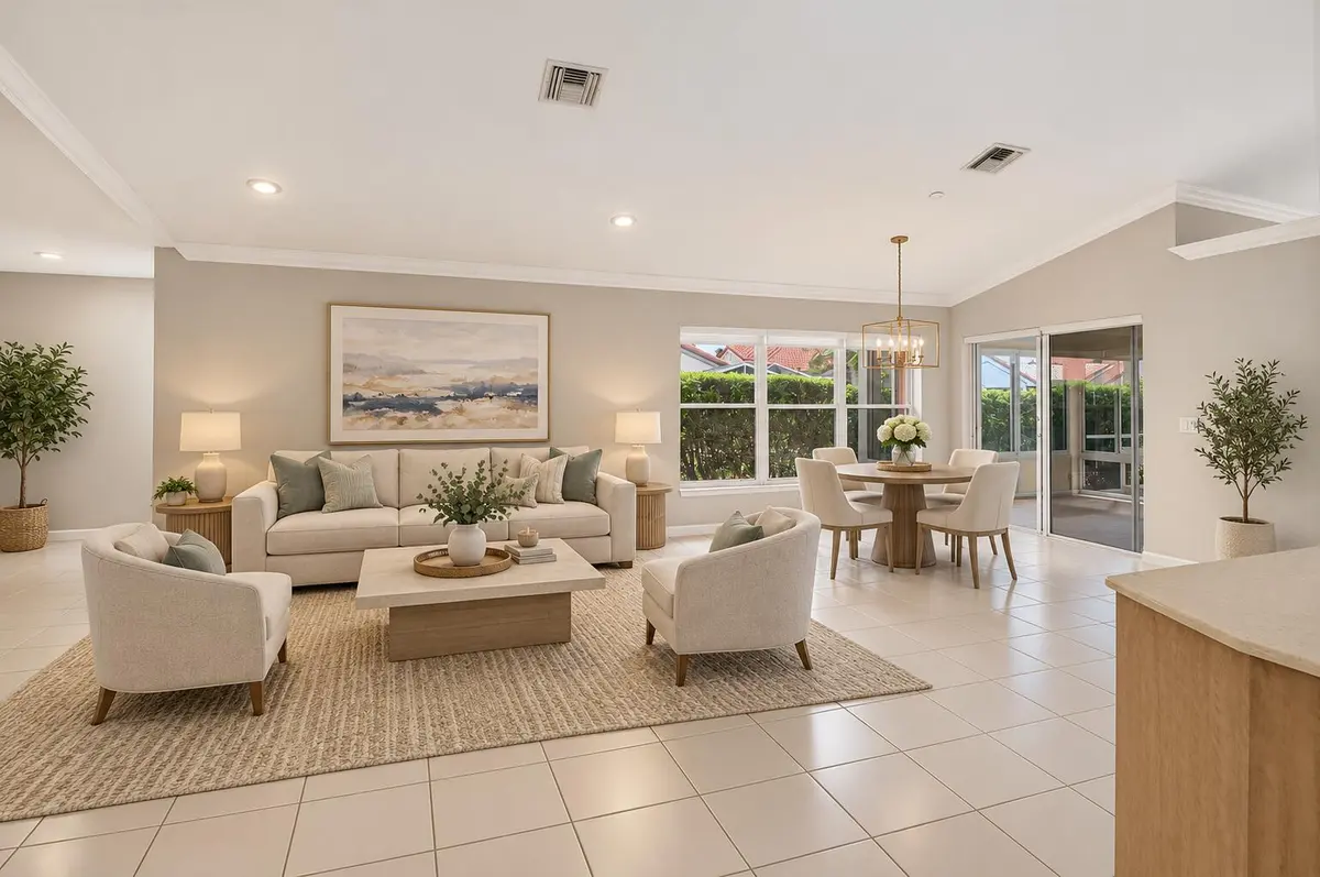 Virtually staged Great Room at 7248 Mistral Court, Boynton Beach