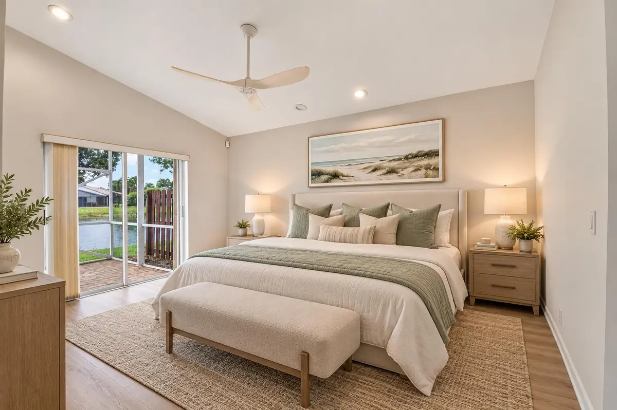 Virtually Staged Primary Bedroom at 7248 Mistral Court, Boynton Beach