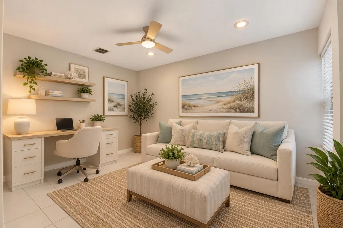 Virtually staged Den at 7248 Mistral Court, Boynton Beach