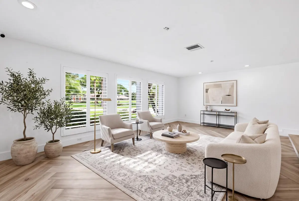 Living Room Virtually Staged at 1013 SHADY LAKES Circle, Palm Beach Gardens