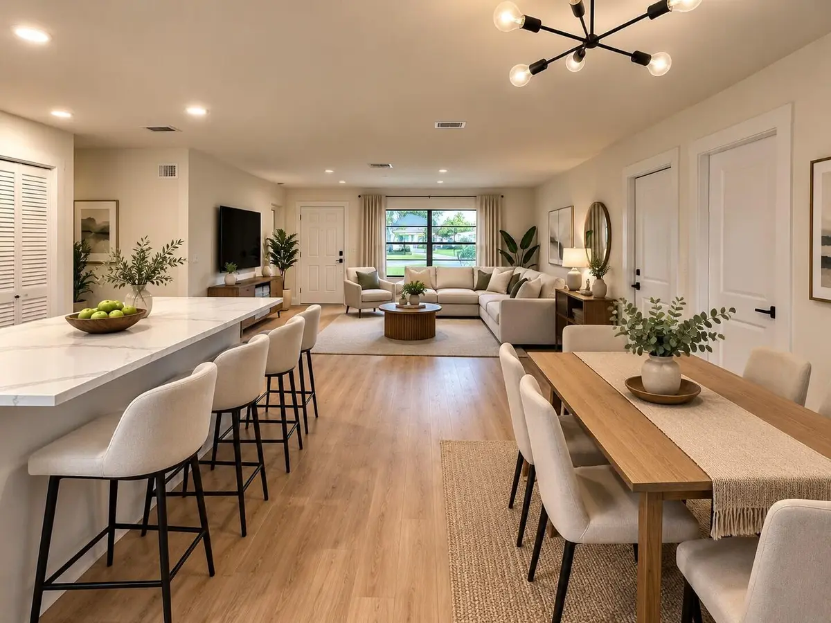 Living Room Virutal Staged at 8213 Rose Marie Avenue, Boynton Beach