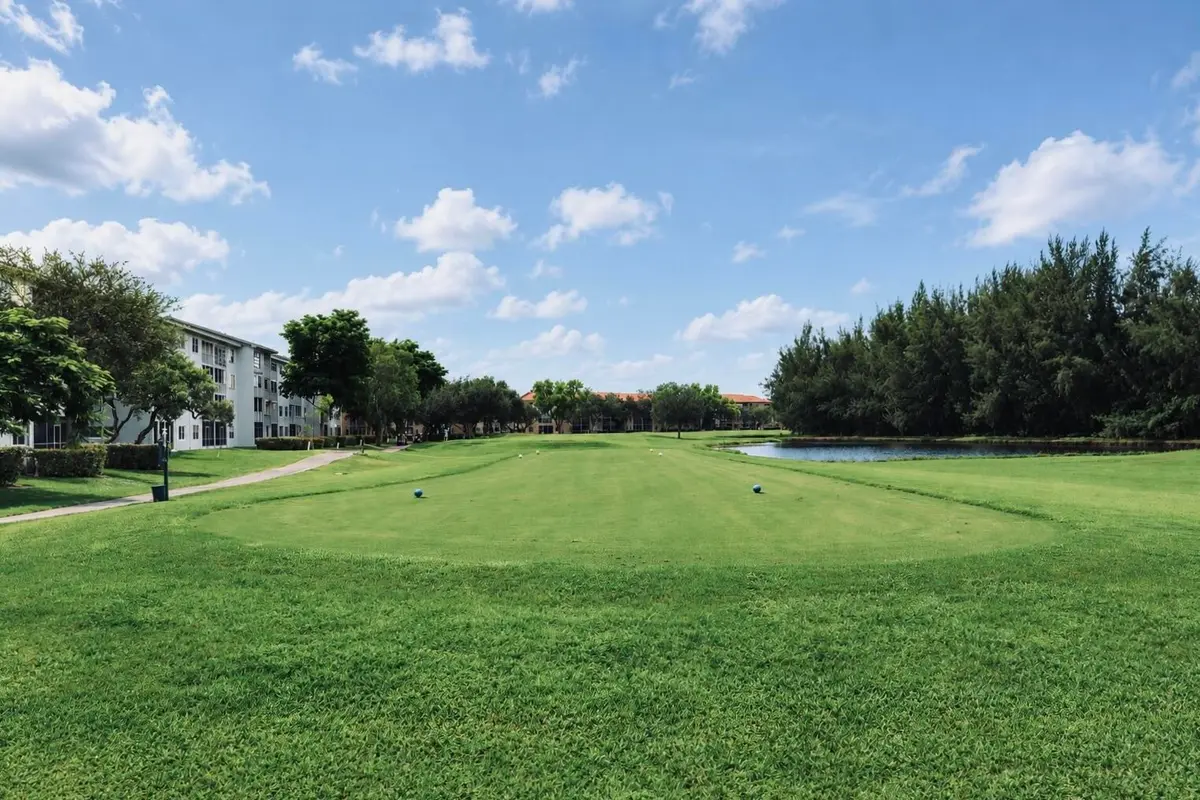Golf course view at 12500 SW 6TH Street 110N, Pembroke Pines
