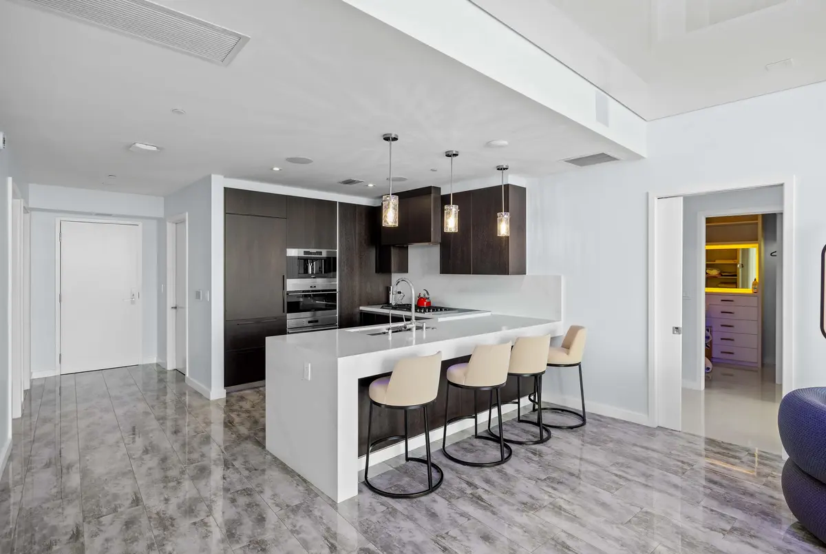 Kitchen with Ocean View at 2200 N OCEAN Boulevard S1402, Fort Lauderdale