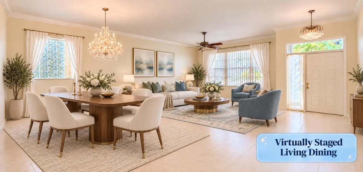 LR DR VIRTUALLY STAGED at 7620 BELMONTE Boulevard, Margate