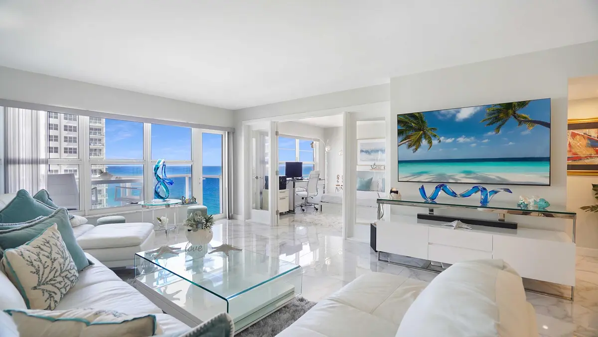 living room at 3500 Galt Ocean Drive 1216, Fort Lauderdale