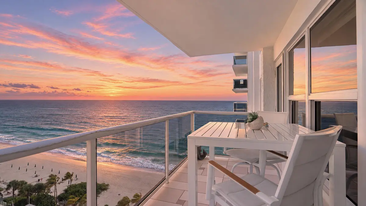 Sunrise from the balcony at 3500 Galt Ocean Drive 1216, Fort Lauderdale