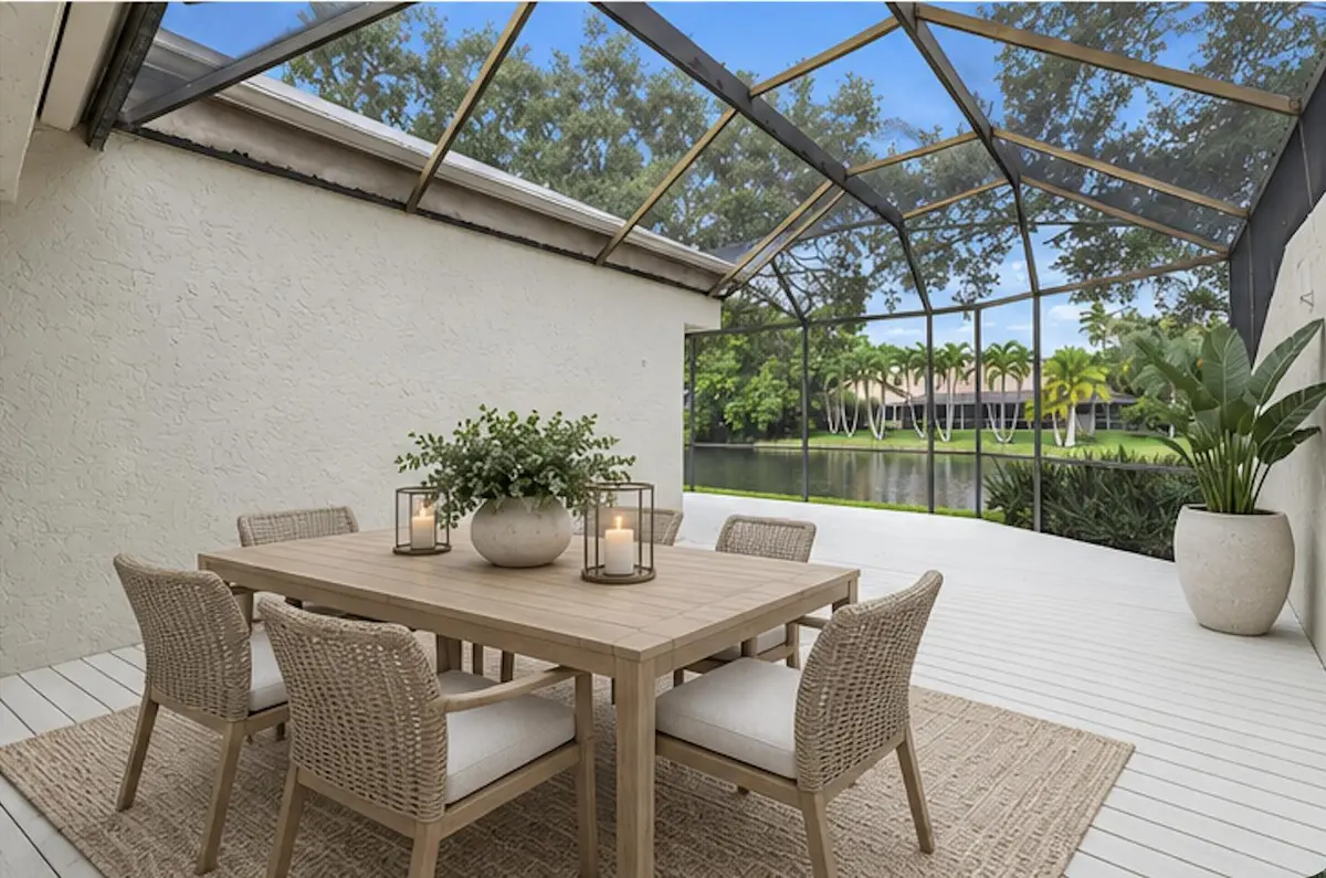 Patio Staged at 15 Tournament Boulevard, Palm Beach Gardens