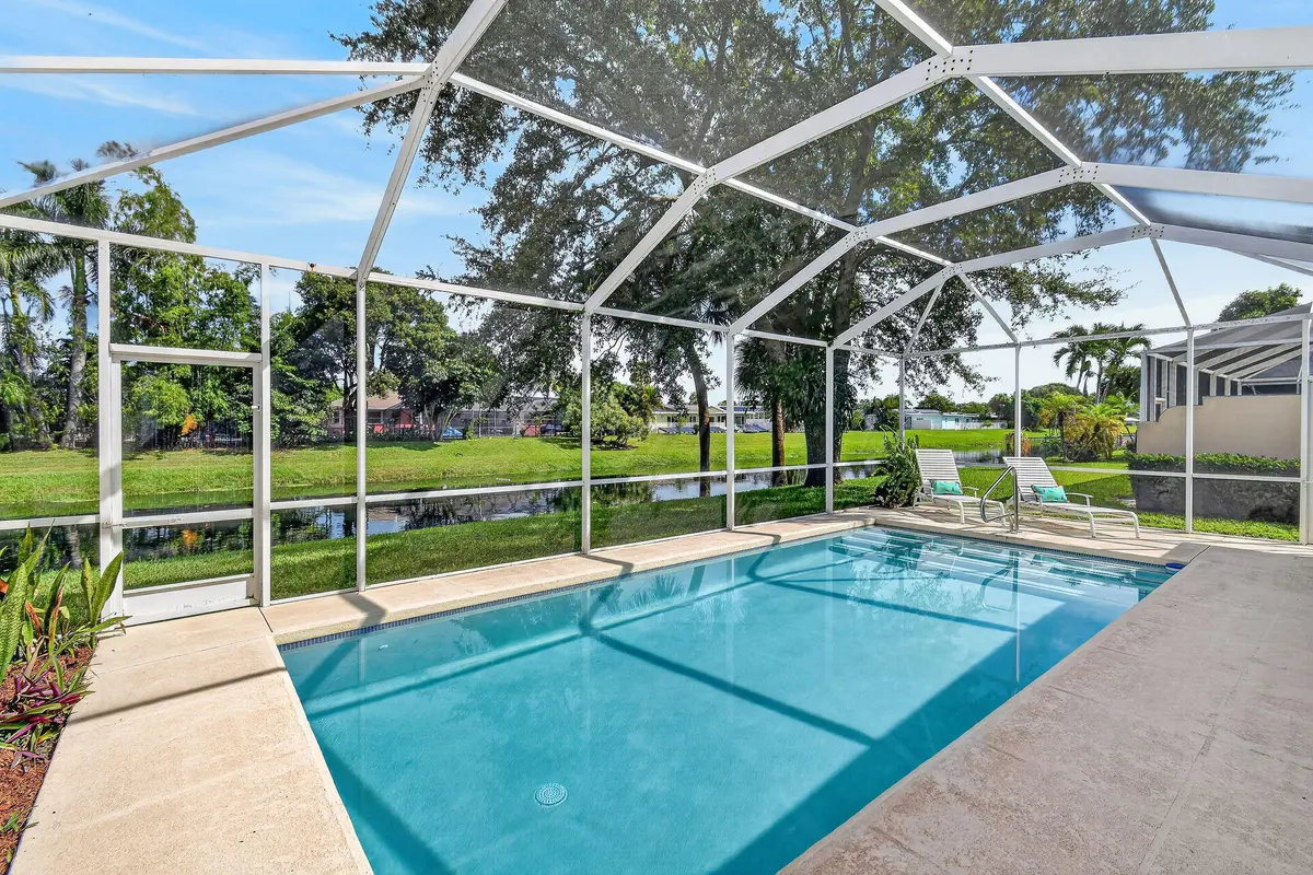 Pool along Lake Catherine at 1081 Bedford Avenue, Palm Beach Gardens