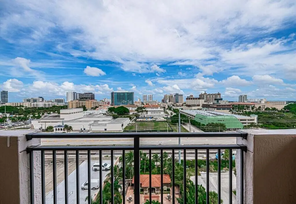 1112 Balcony View of downtown WPB at 616 Clearwater Park Road 1112, West Palm Beach