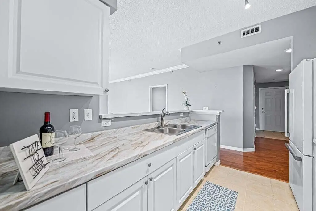 1112 View from insdie kitchen towards e at 616 Clearwater Park Road 1112, West Palm Beach