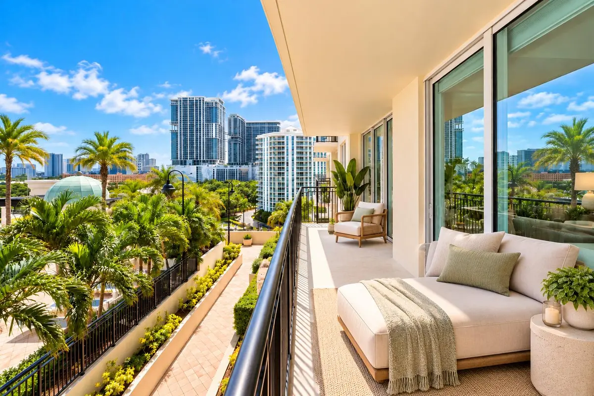 Virtually Staged - Balcony at 600 W Las Olas Boulevard 905s, Fort Lauderdale