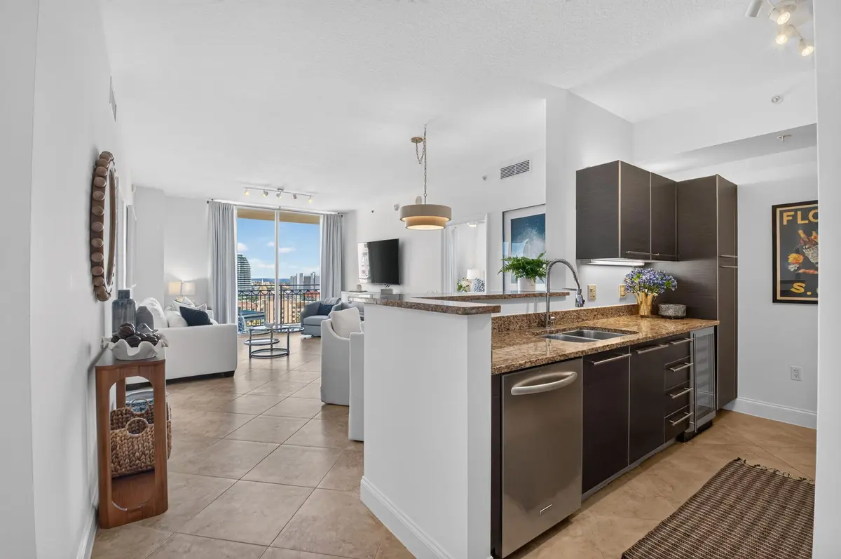 Kitchen & Living Area at 550 Okeechobee Boulevard 1617, West Palm Beach