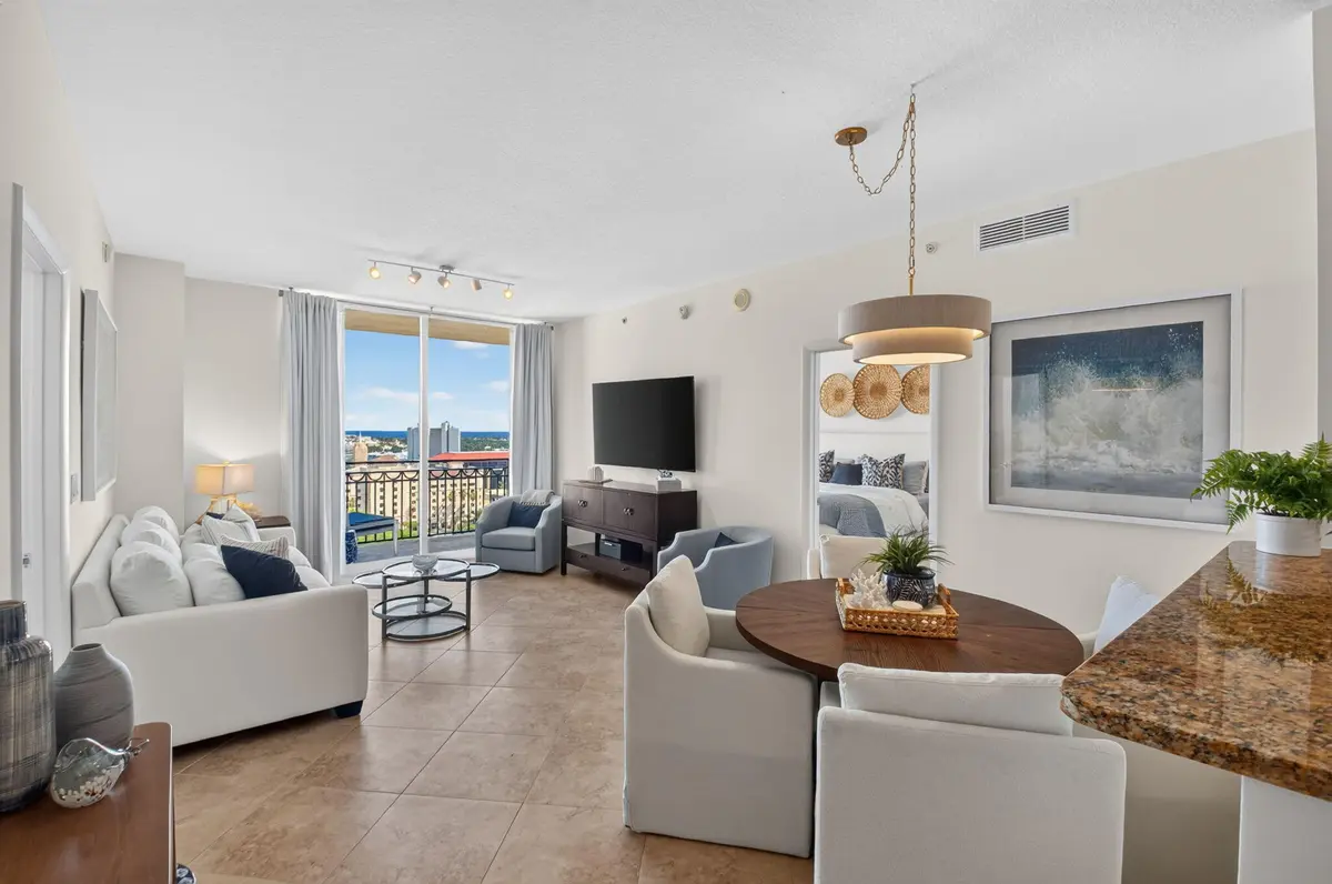 Fully Furnished Living & Dining Areas at 550 Okeechobee Boulevard 1617, West Palm Beach