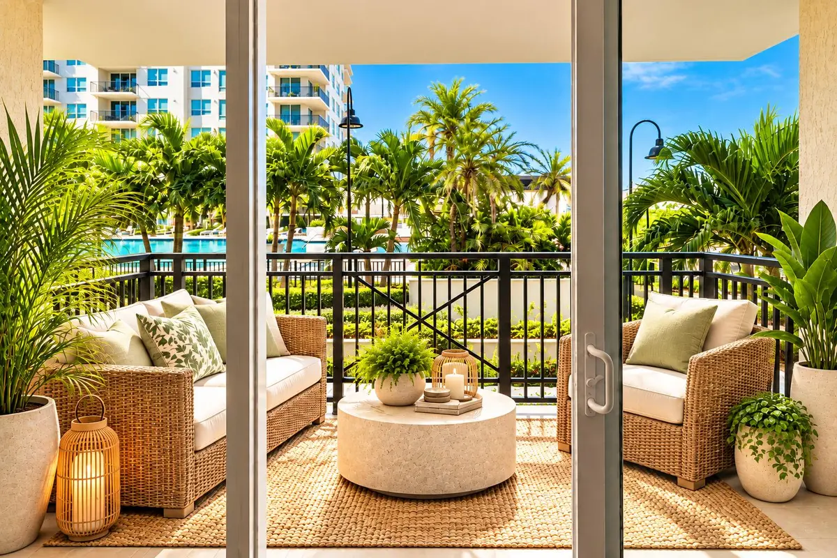 Virtually Staged - Balcony at 600 W Las Olas Boulevard 806S, Fort Lauderdale