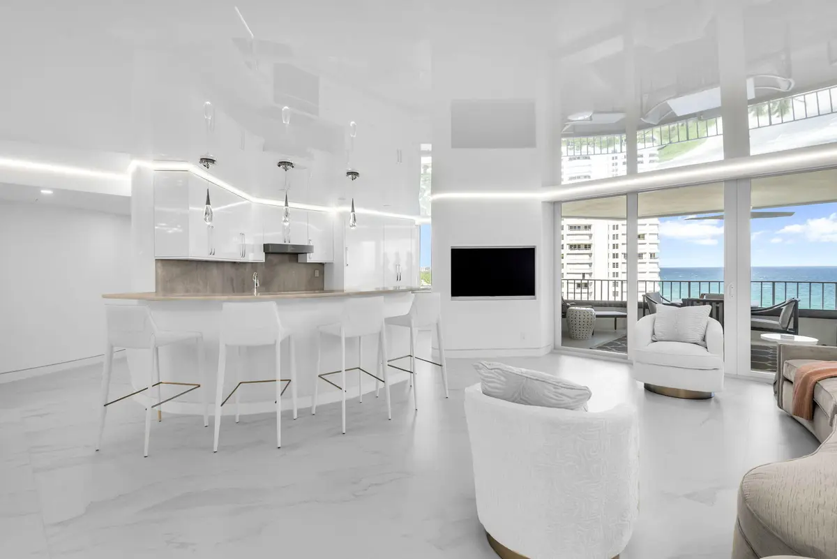 Living Room + Kitchen at 550 S Ocean Boulevard 1205, Boca Raton