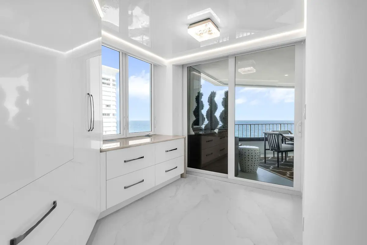 Kitchen door to Terrace at 550 S Ocean Boulevard 1205, Boca Raton