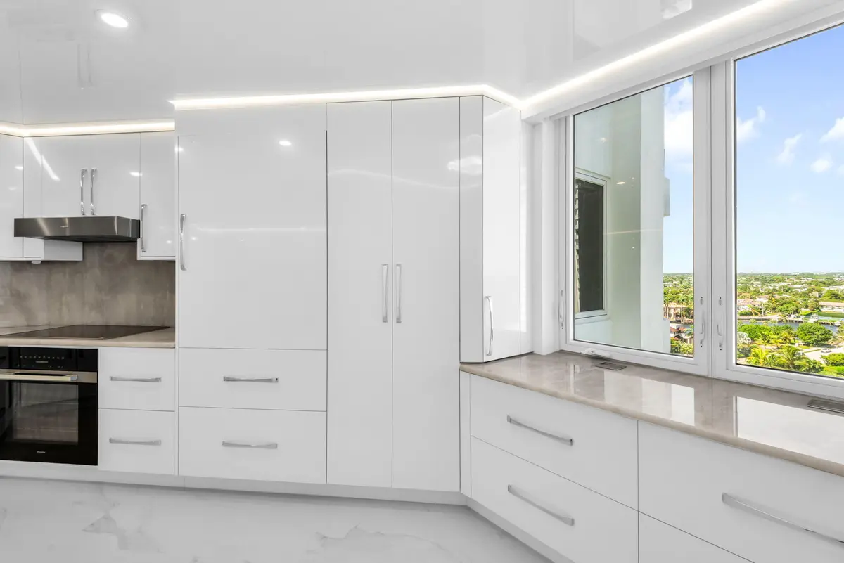 Kitchen area at 550 S Ocean Boulevard 1205, Boca Raton