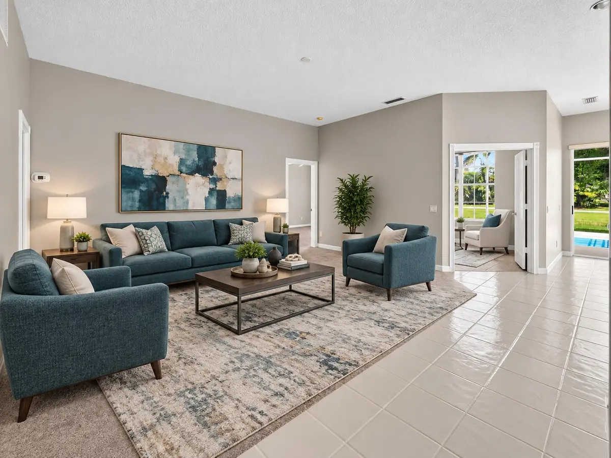 Virtually Staged Living Room at 1081 Bedford Avenue, Palm Beach Gardens
