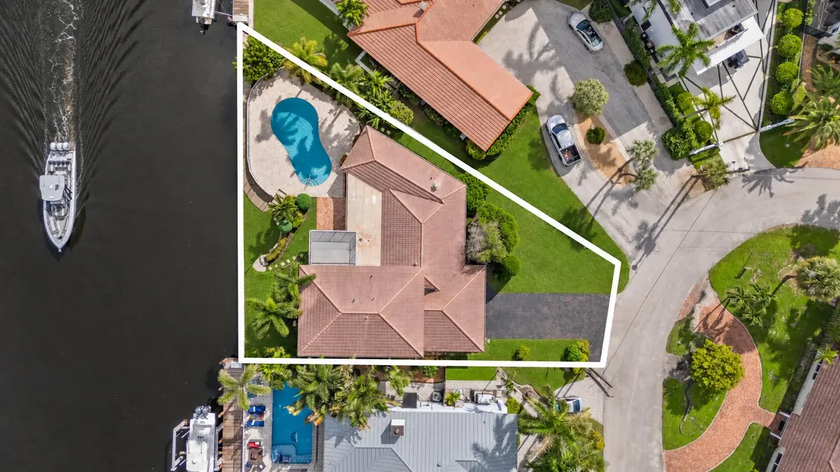 Aerial Waterfront Estate with Pool at 2651 NE 43RD Street, Lighthouse Point