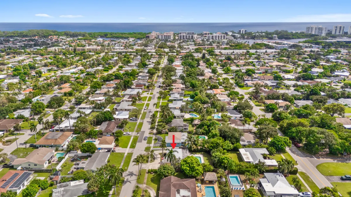 Aerial View at 214 NE 28TH Road, Boca Raton