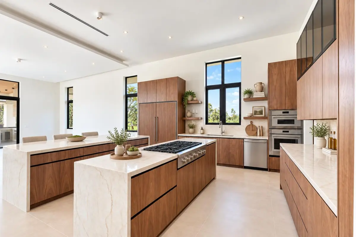 Refined Kitchen with Built-In Refrigerat at 18200 SW 50 Court, Southwest Ranches
