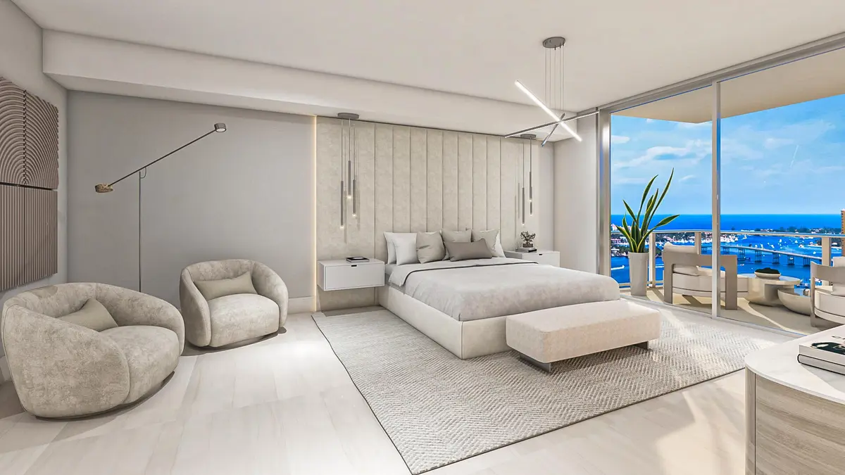 A.06 Owner's Suite/Primary Rendering at 220 Lake Shore Drive 1111, Lake Park