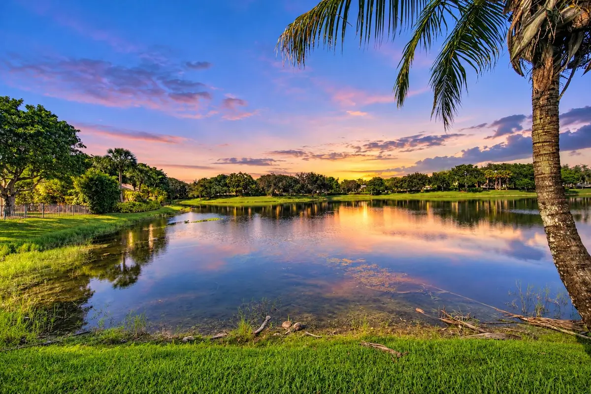 Tranquil Sunset Lake with Palms at 11289 NW 65TH Manor, Parkland