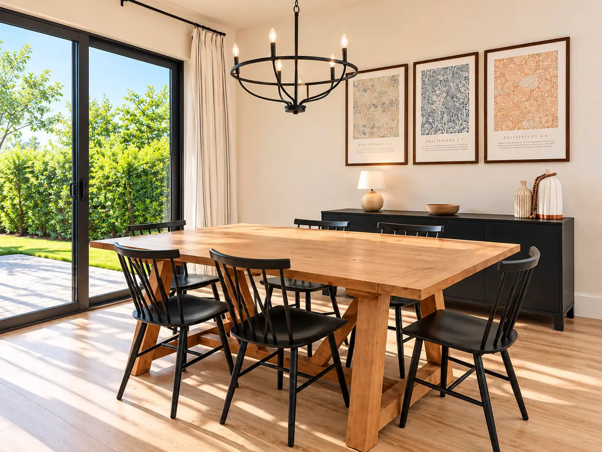 Sunlit Modern Farmhouse Dining Room_edit at 728 S E Boboli Way, Port St. Lucie