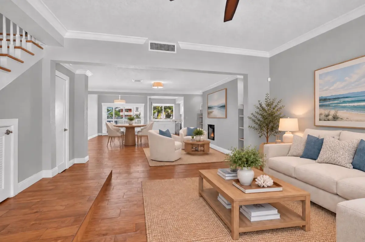 Virtually Staged Living Room at 2107 NE 44th Street, Lighthouse Point