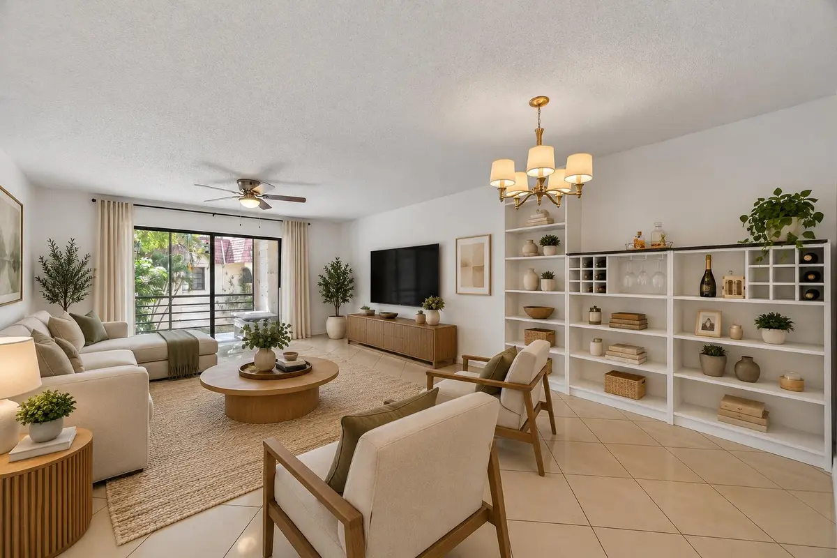 stage living room at 134 S CYPRESS Road 425, Pompano Beach