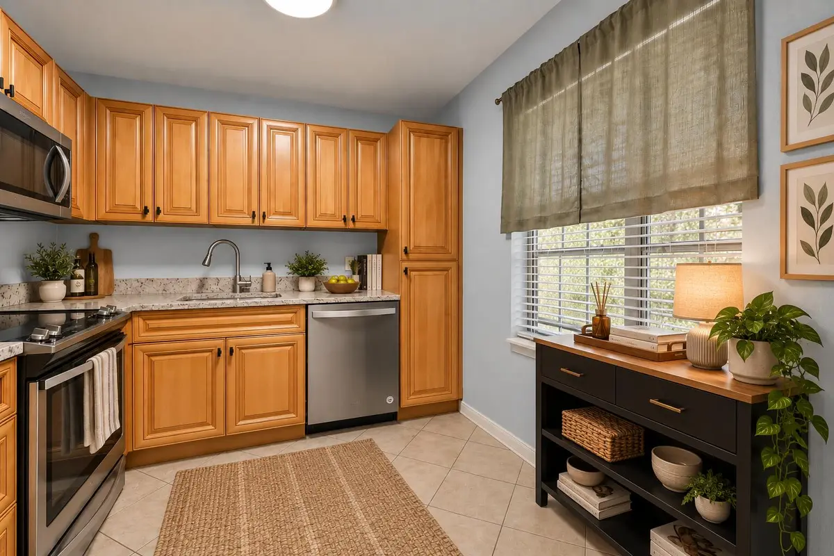 stage kitchen at 134 S CYPRESS Road 425, Pompano Beach