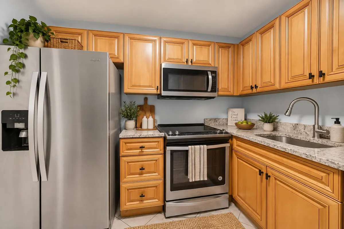 stage kitchen at 134 S CYPRESS Road 425, Pompano Beach