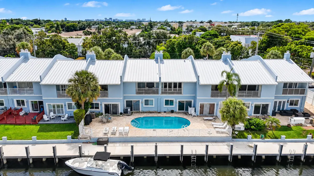 Aerial Waterfront Exterior at 2107 NE 44th Street, Lighthouse Point