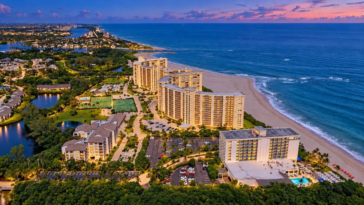 Aerial Twilight at 500 OCEAN TRAIL Way 207, Jupiter