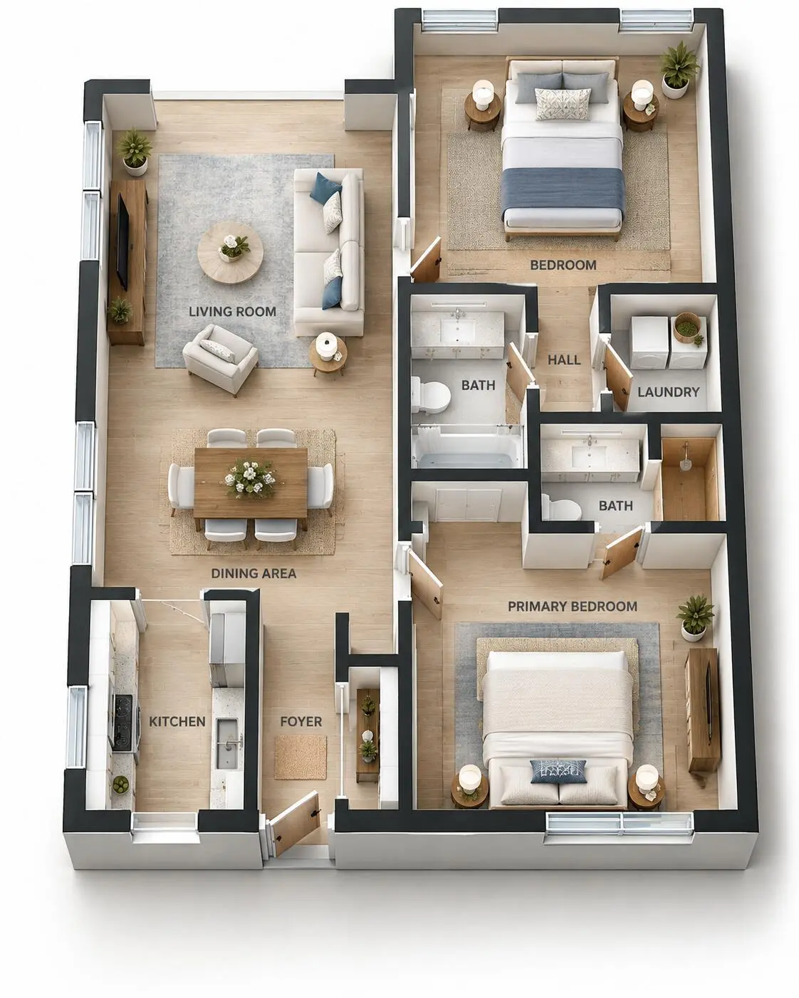 Floorplan 3D at 331 SW 8TH 3F, Boca Raton