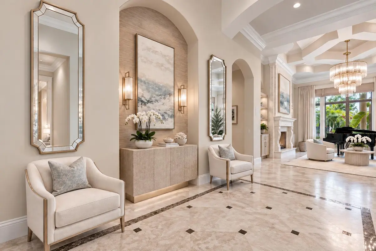 Inspirational Foyer and Living Room at 7730 Woodsmuir Drive, West Palm Beach