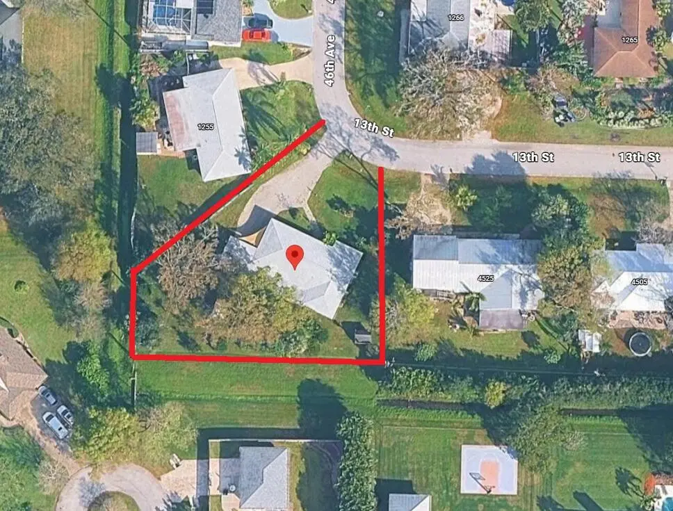 aerial at 4545 13TH Street, Vero Beach