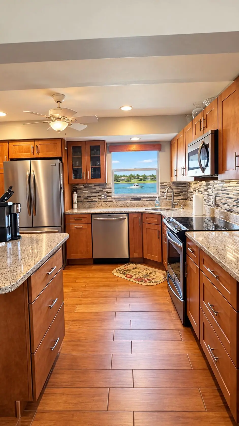 Elegant Galley Kitchen with Intracoastal at 2 COLONIAL CLUB Drive 101, Boynton Beach
