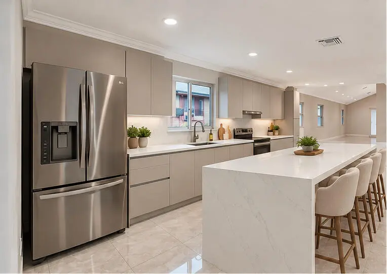 01_kitchen_angle_with_stools at 2812 SW 38TH Court, Miami