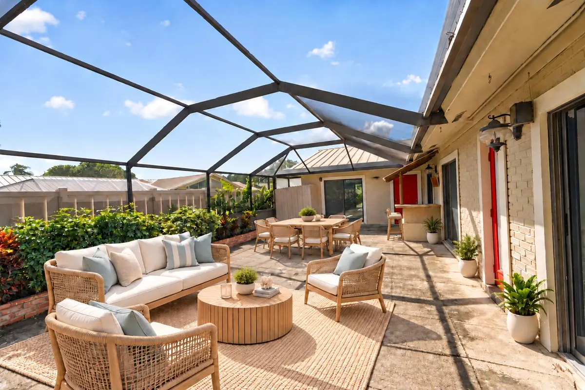 Patio at 5950 Golden Eagle Circle, Palm Beach Gardens