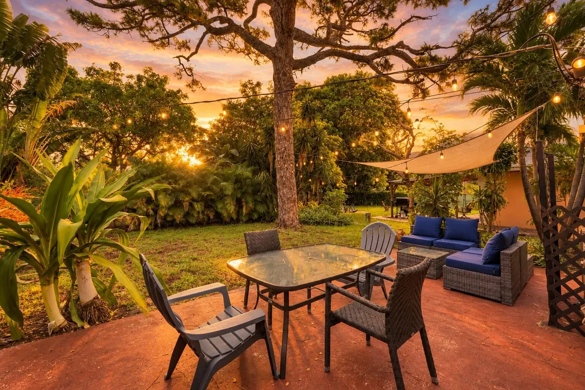 Golden-Hour Tropical Patio Retreat yard at 251 SW 22ND Street, Fort Lauderdale