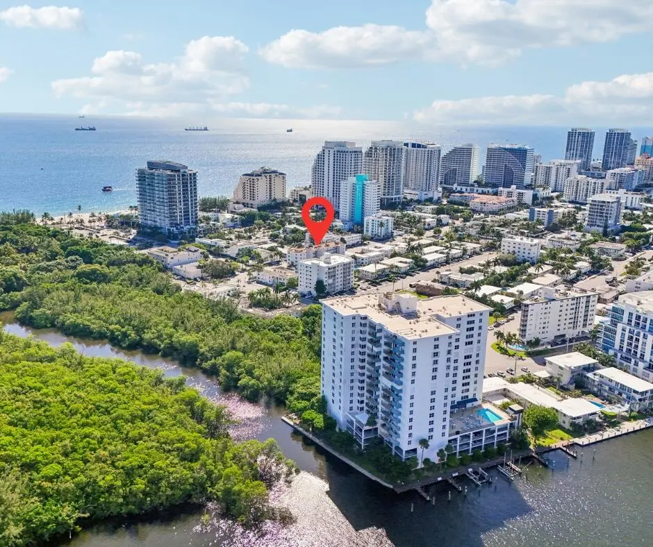 Aerial 2 at 711 N Birch Road 204, Fort Lauderdale
