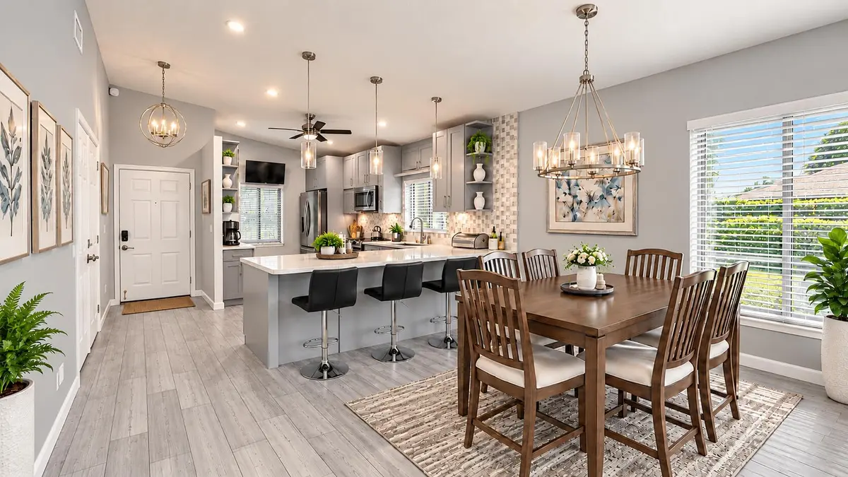 dining area open to the kitchen at 8057 SPRINGTREE Road, Boca Raton