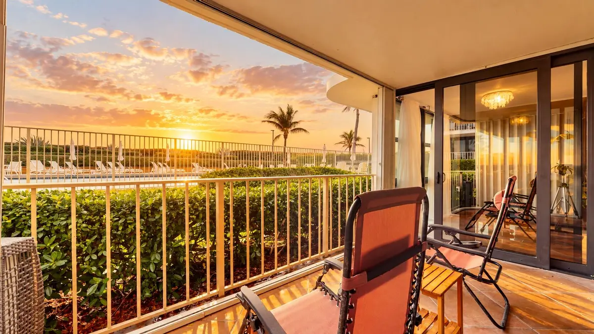 Golden Sunrise Resort Balcony at 3200 S OCEAN Boulevard A101, Palm Beach