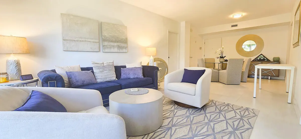 Living & Dining Area at 2840 S OCEAN Boulevard 1070, Palm Beach