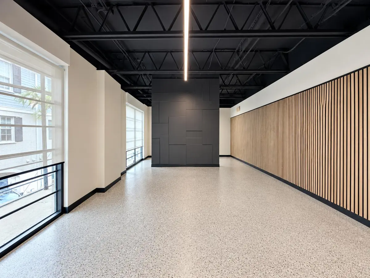 Modern Industrial Interior with Wood Sla at 441 NE 3RD Avenue 207, Fort Lauderdale