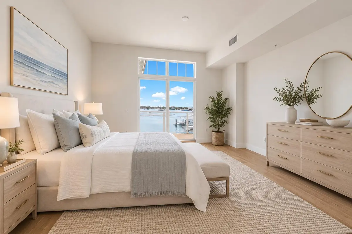 Primary Suite (Virtually Staged) at 180 LAKE Drive 2303, Palm Beach Shores