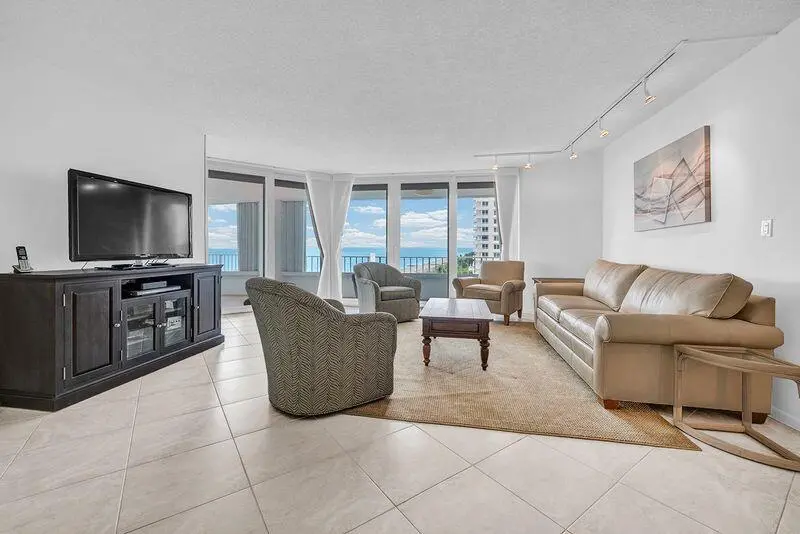 Living Room at 550 S Ocean Boulevard 602, Boca Raton
